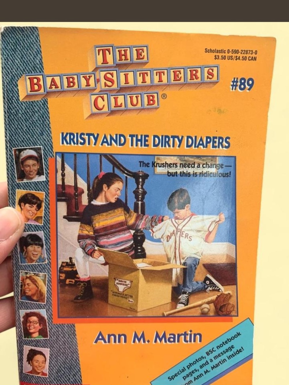 Vintage The Baby-Sitters Club #89 "Kristy and the Dirty Diapers" - Orange Cover